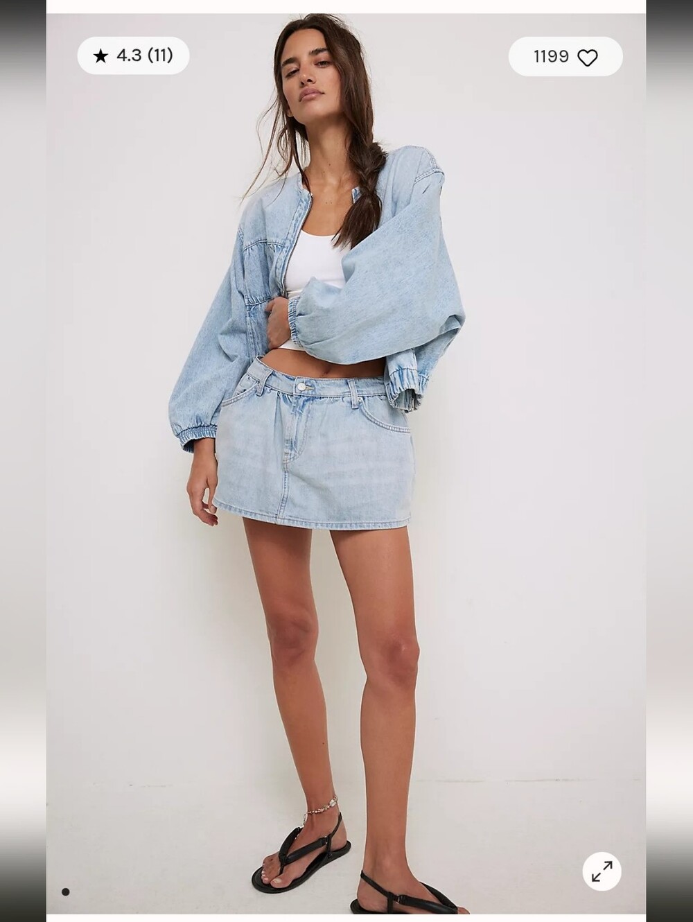 NWT We The Free Demi Denim Mini Skort